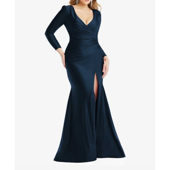 Cynthia & Sahar Yasmeen Midnight Navy Blue‎ Mermaid Dress Size Medium CS102 - Picture 1 of 9